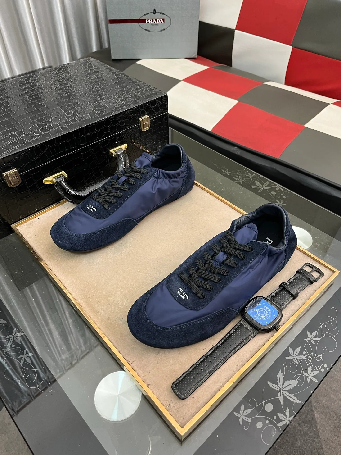 Men's shoes 💰500⌚️⌚️【PRADA】Prada - high-end quality original order 🔍🔍🔍 casual sports shoes - Upper: 🔝Nappa calfskin, brand high mercerized canvas, shoe body brand metal fasteners, tongue silk screen brand logo - Lining: water-dyed cowhide - Outsole: ultra-light TPU foam; molded outsole -Ultra-high quality control and fine workmanship: outstanding (high-end, extravagance, class) -Size: 38-446️⃣colors available